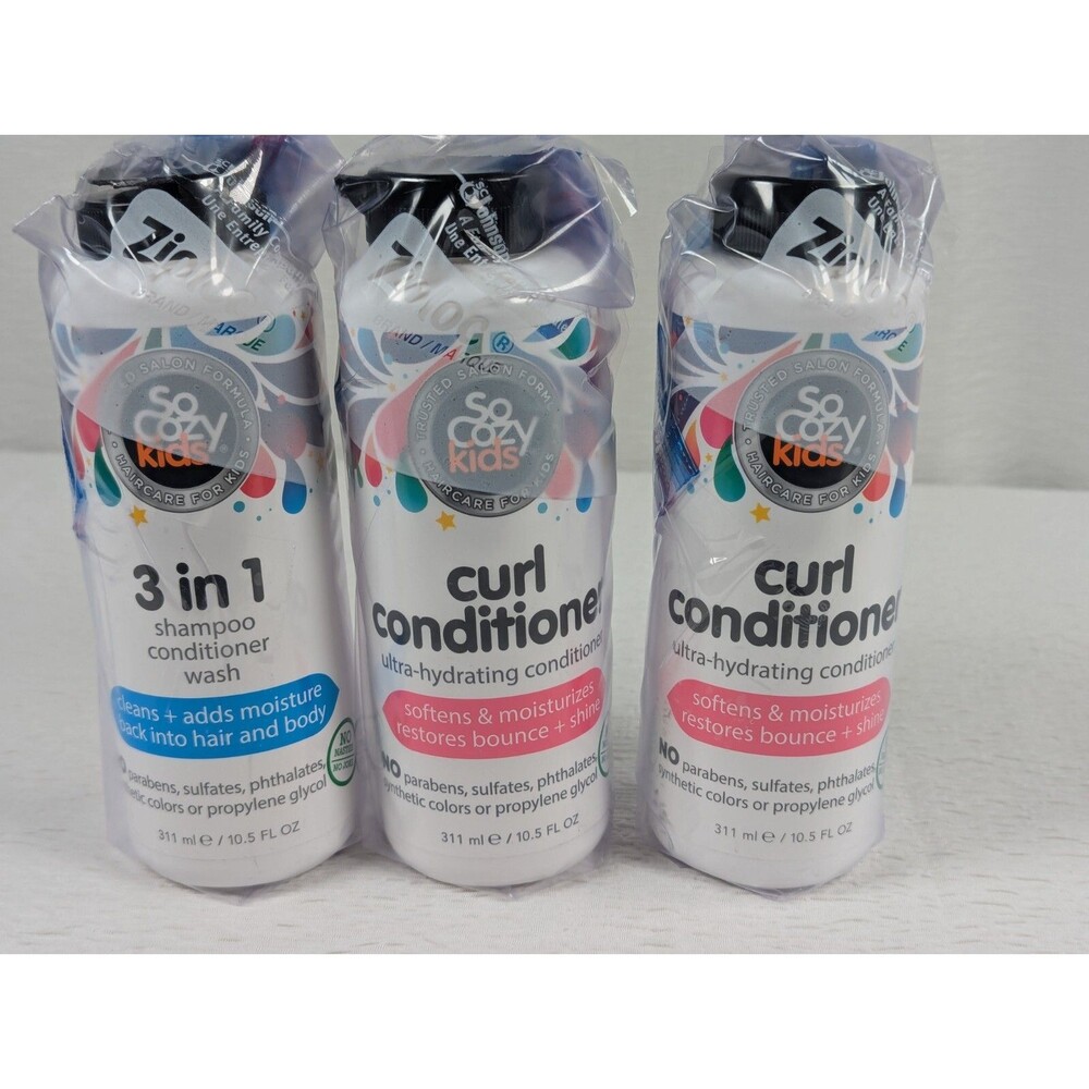 So Cozy - x2 Curl Conditioner - x1 Cleans + Moisture For Kids - 10.5 oz - 3 pack